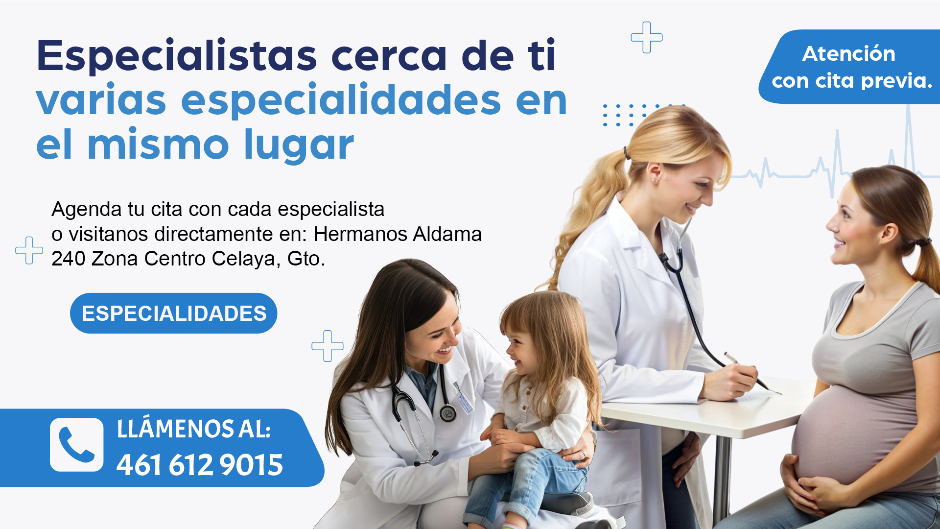 Especialistas cerca de ti, varias especialidades en el mismo lugar